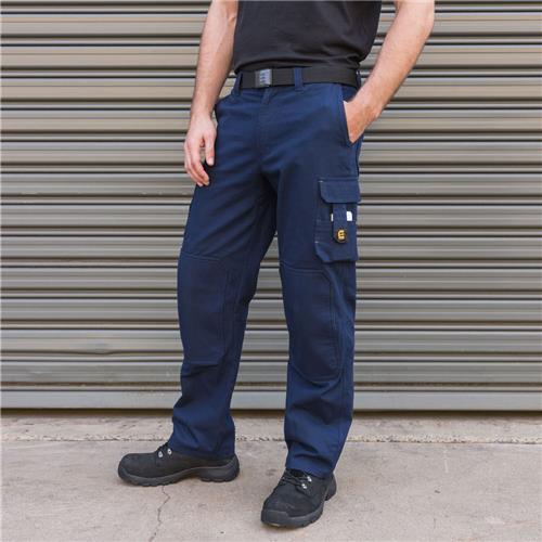 E1160 Navy Chizeled Cargo Pants with Knee Protection